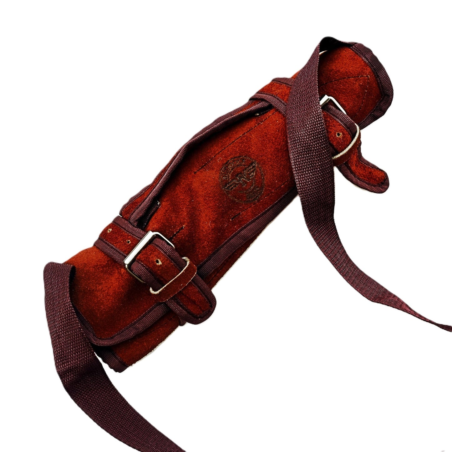 Ruddock suede leather pouch with Flying R logo with wings