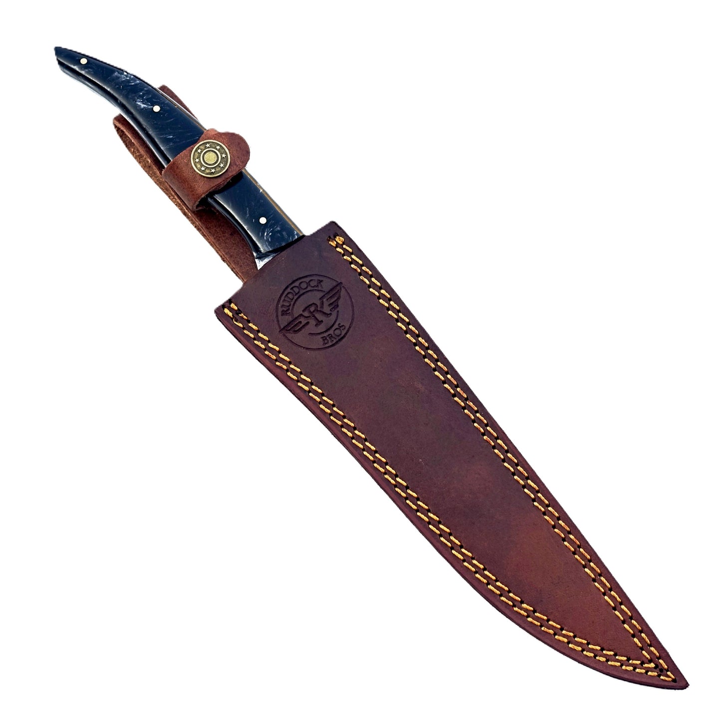 Fillet knife by Ruddock Bros with resin handle and Damascus steel blade