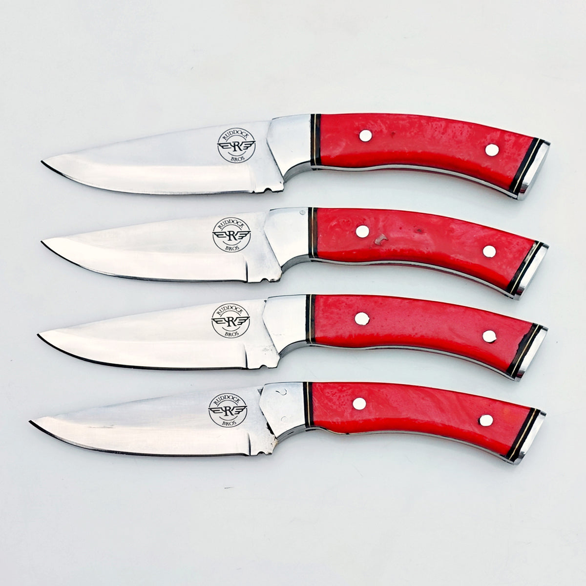 Ruby Red Steak Knife 4 Piece Set - Stainless Steel - 9"