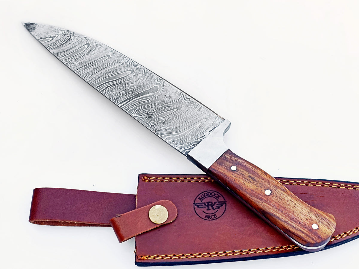 Walnut Chef Knife - Damascus Steel - 12"