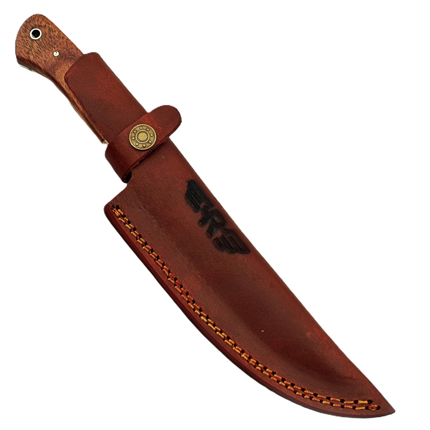 Stainless Steel Chef knife with hardwood and bone handle by Ruddock Bros El Paso Texas USA Ruddock Shirt