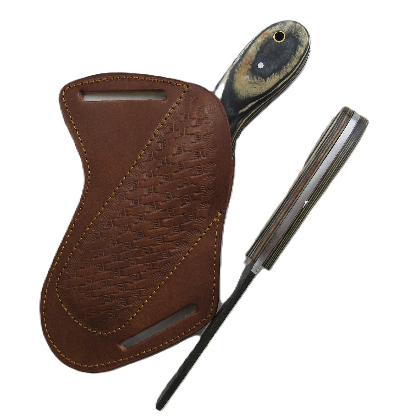 Marblewood Utility Bull Knife - Fixed Blade - Damascus Steel