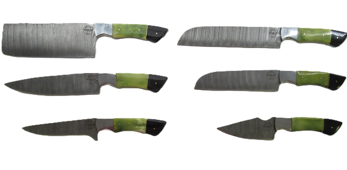 The Viper 6 Piece Chef Knife Set - Damascus Steel