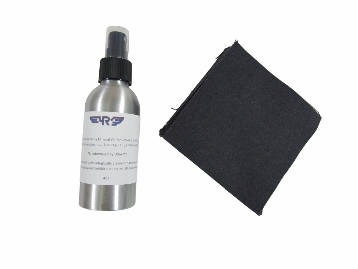 Ruddock Bros knife maintenance kit with mineral oil and flannel patches