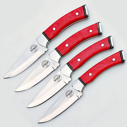 Ruby Red Steak Knife 4 Piece Set - Stainless Steel - 9"