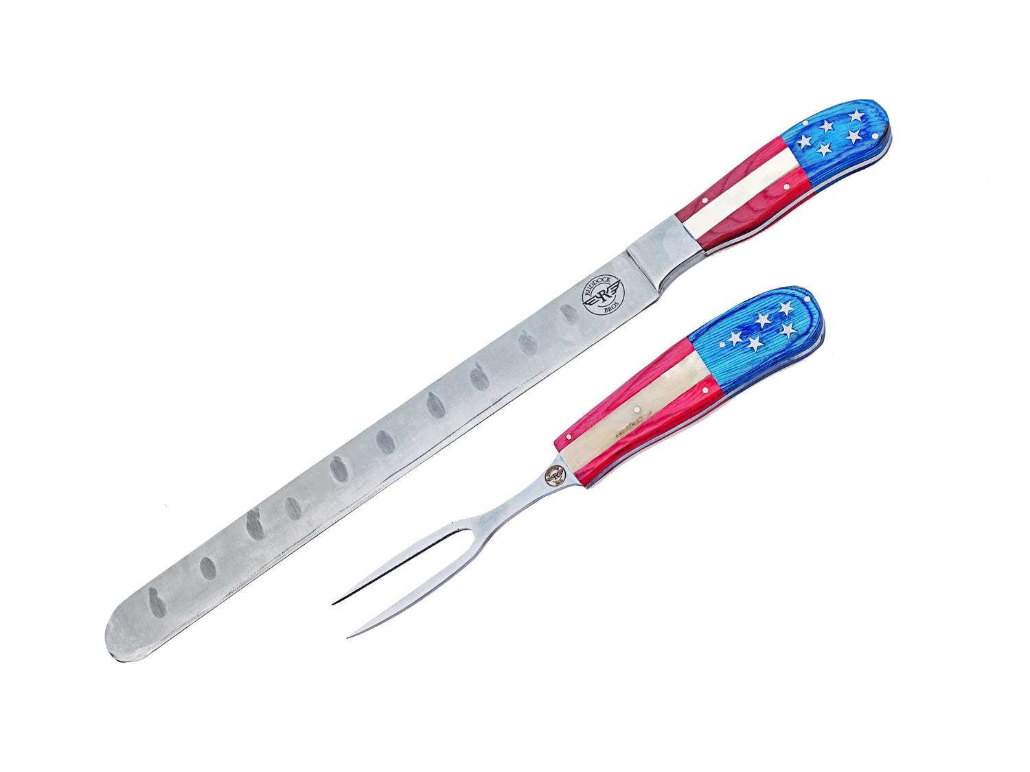 America 250 Brisket Knife and Fork - Stainless Steel - 17" Overall Length