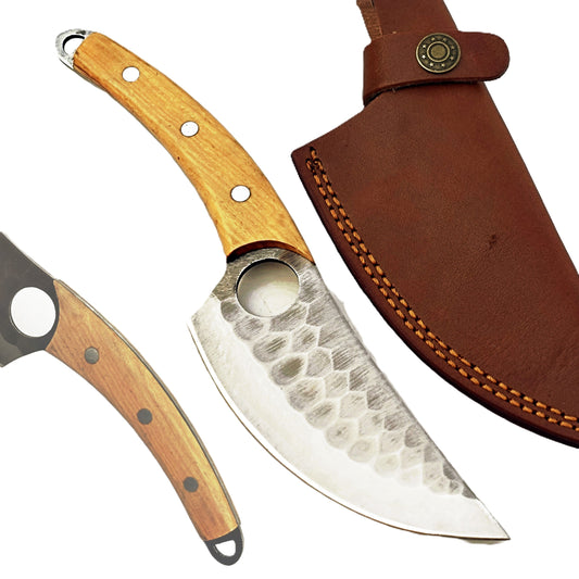 Olive Hardwood Paring Knife - Fixed Blade - Stainless Steel