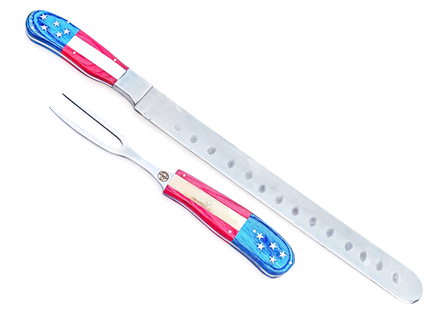 America 250 Brisket Knife and Fork - Stainless Steel - 17" Overall Length