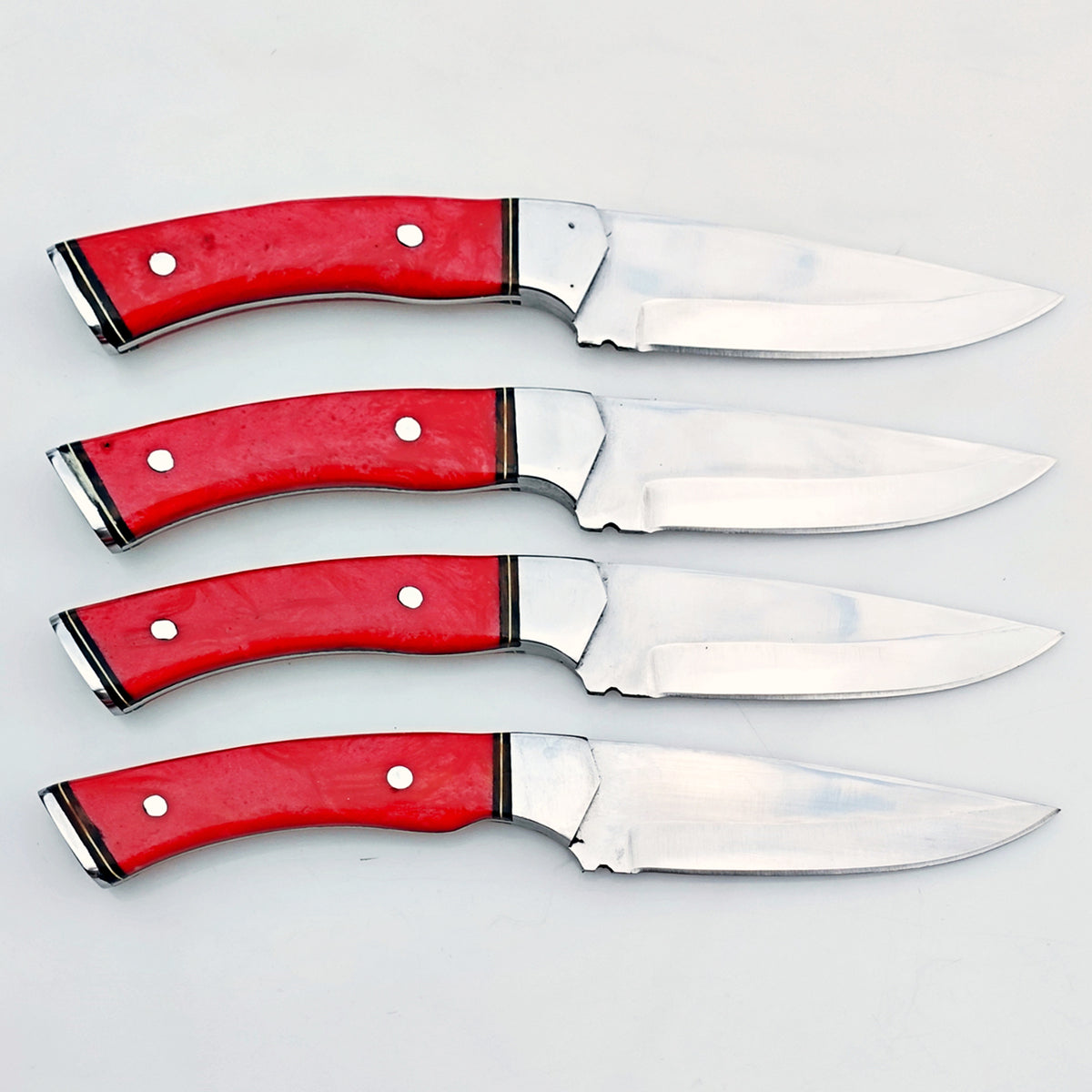 Ruby Red Steak Knife 4 Piece Set - Stainless Steel - 9"