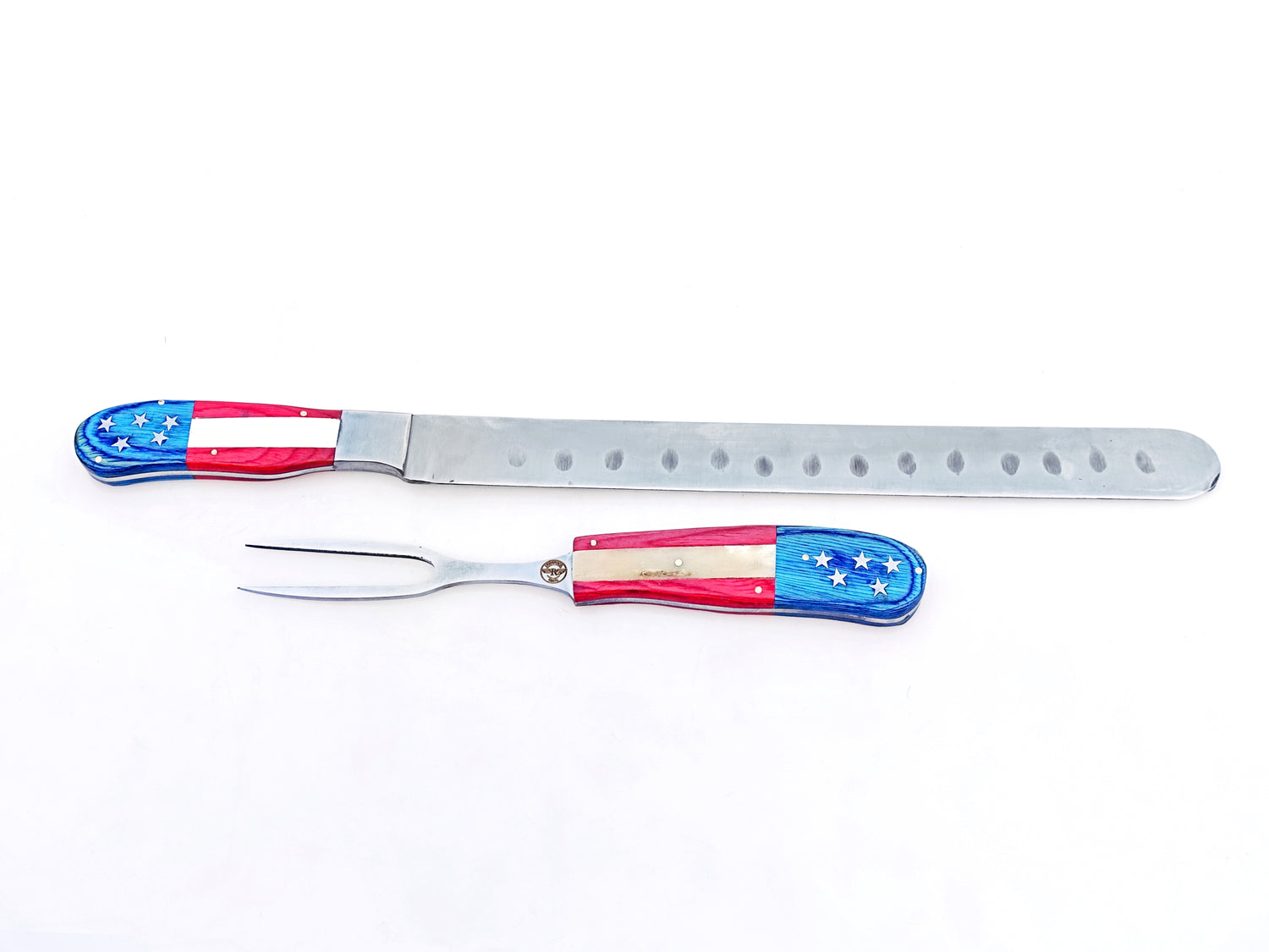 America 250 Brisket Knife and Fork - Stainless Steel - 17" Overall Length