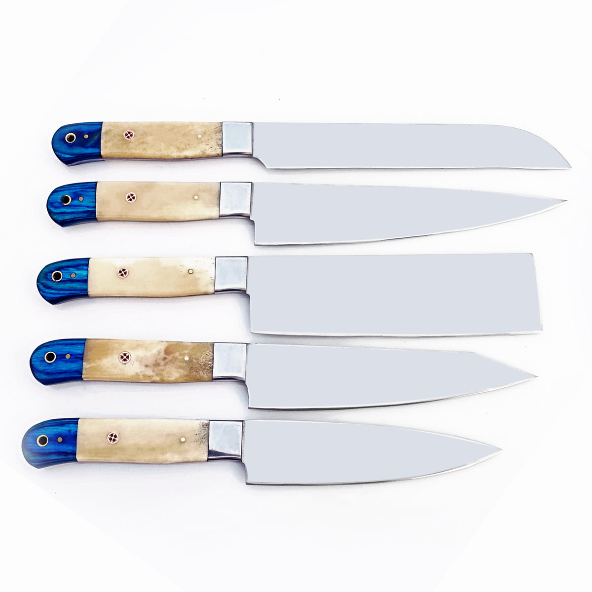 Bone and Wood Chef Knife Set - Stainless Steel