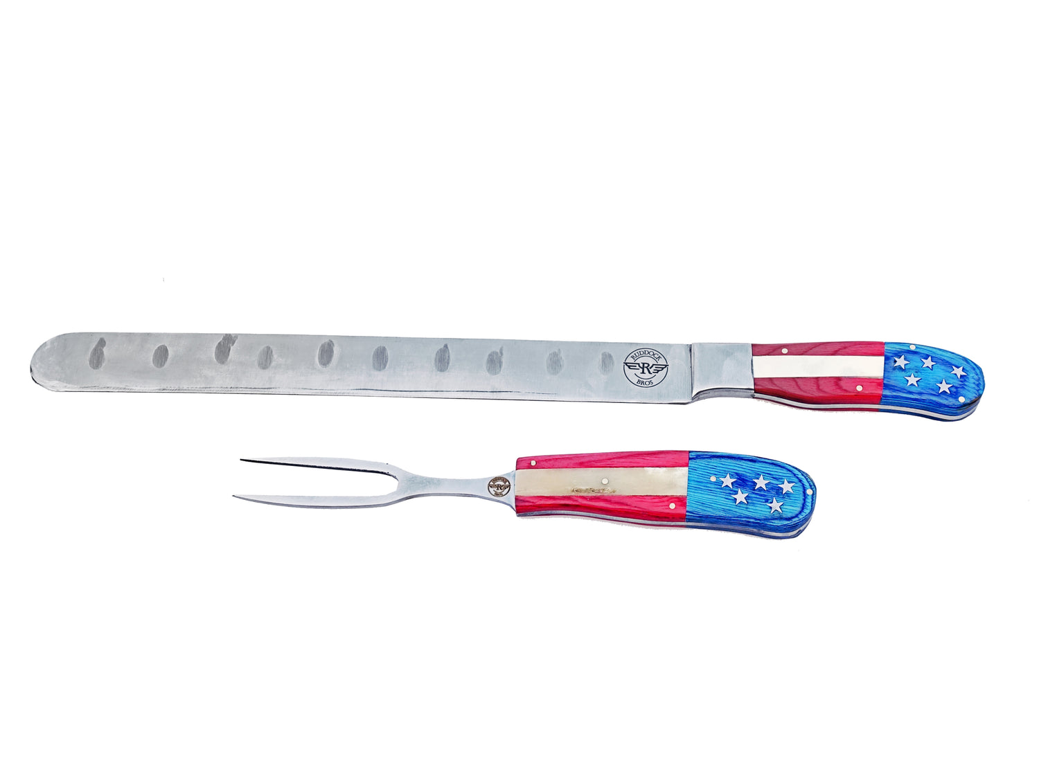 America 250 Brisket Knife and Fork - Stainless Steel - 17" Overall Length