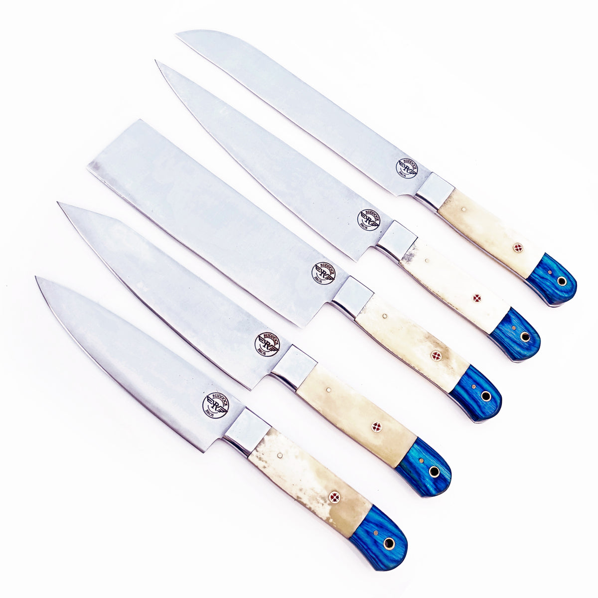 Bone and Wood Chef Knife Set - Stainless Steel