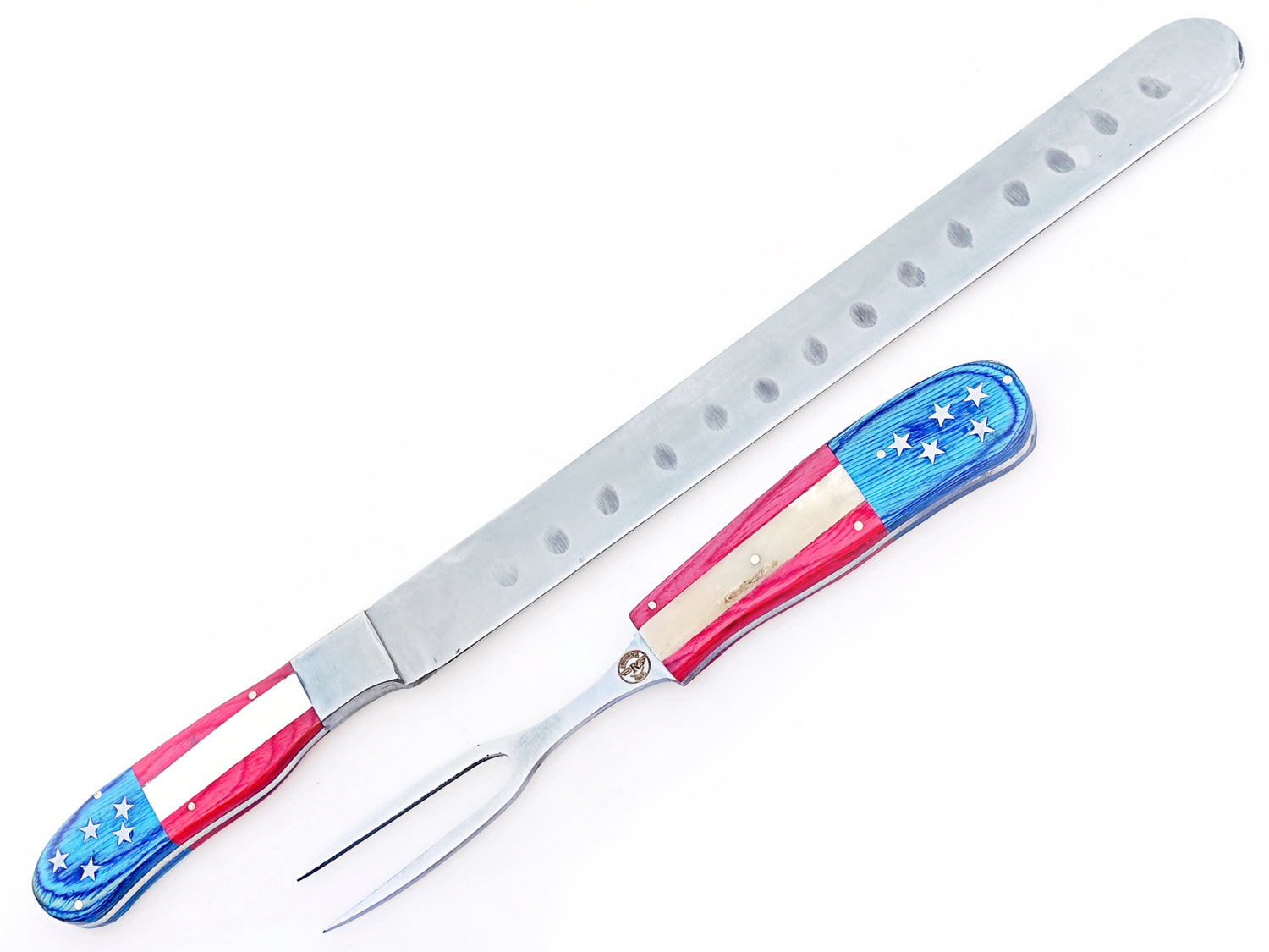 America 250 Brisket Knife and Fork - Stainless Steel - 17" Overall Length