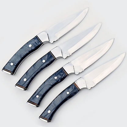 The Onyx Steak Knife 4 Piece Set - Stainless Steel - 9"