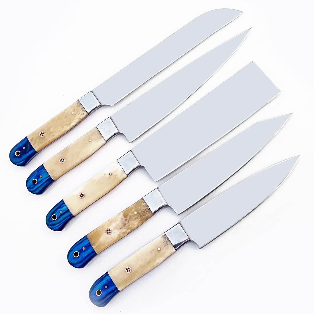 Bone and Wood Chef Knife Set - Stainless Steel