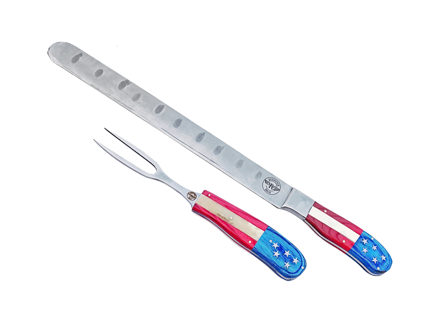 America 250 Brisket Knife and Fork - Stainless Steel - 17" Overall Length