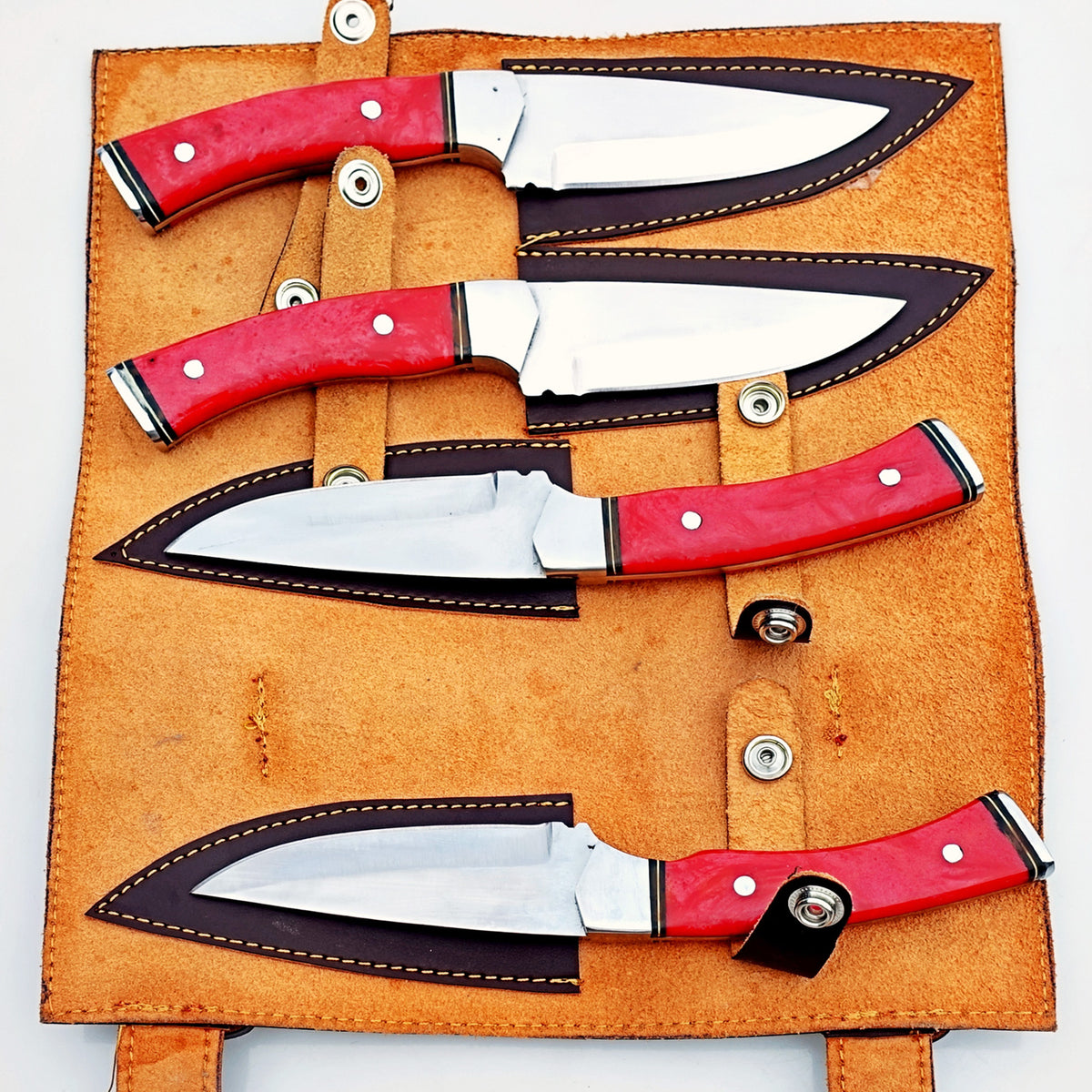 Ruby Red Steak Knife 4 Piece Set - Stainless Steel - 9"