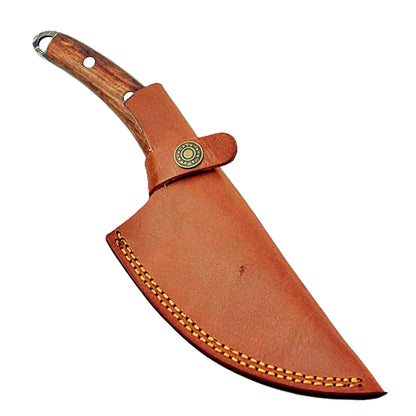 Rosewood Paring Knife - Fixed Blade - Damascus Steel