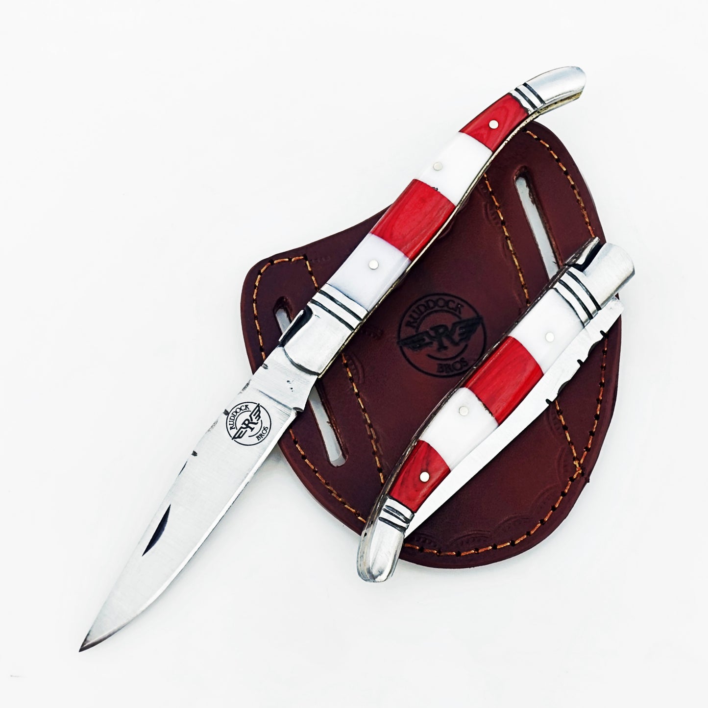 Monsignor Rugby Red Stripe Folding Knife - Stainless Steel