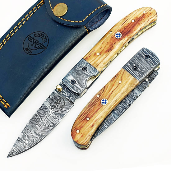 Kentucky Slugger Folding Knife - Damascus Steel