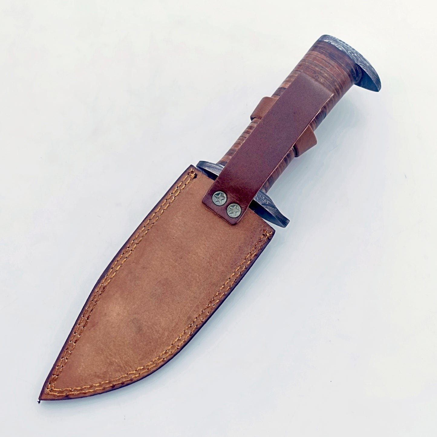 Military Survival Hunting Knife - Fixed Blade - Damascus Steel - 12"