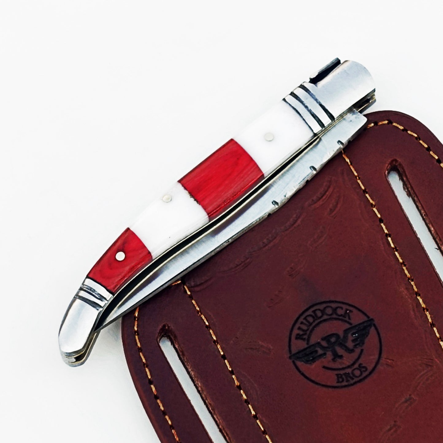 Monsignor Rugby Red Stripe Folding Knife - Stainless Steel