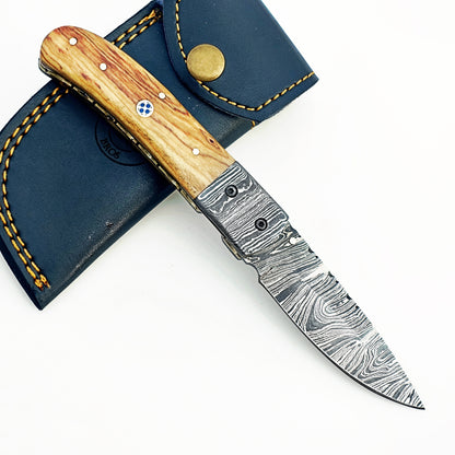 Kentucky Slugger Folding Knife - Damascus Steel