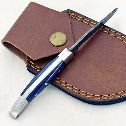 Bluebonnet Slim - Folding Pocket Knife - Damascus Steel