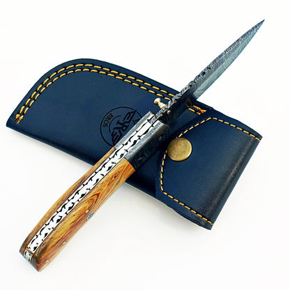 Kentucky Slugger Folding Knife - Damascus Steel