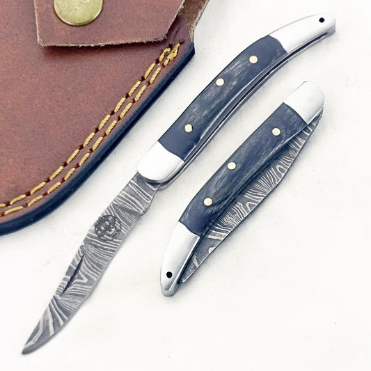 Blackwood Slim - Folding Pocket Knife - Damascus Steel
