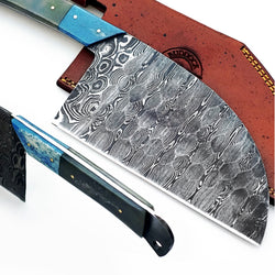 Vaquero Serbian Cleaver - Damascus Steel