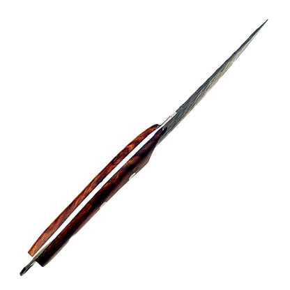 Rosewood Paring Knife - Fixed Blade - Damascus Steel