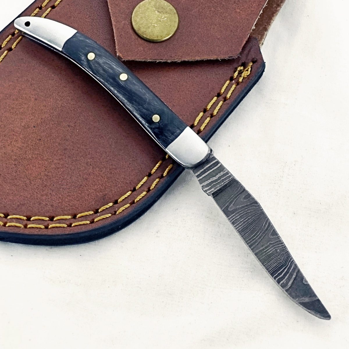 Blackwood Slim - Folding Pocket Knife - Damascus Steel