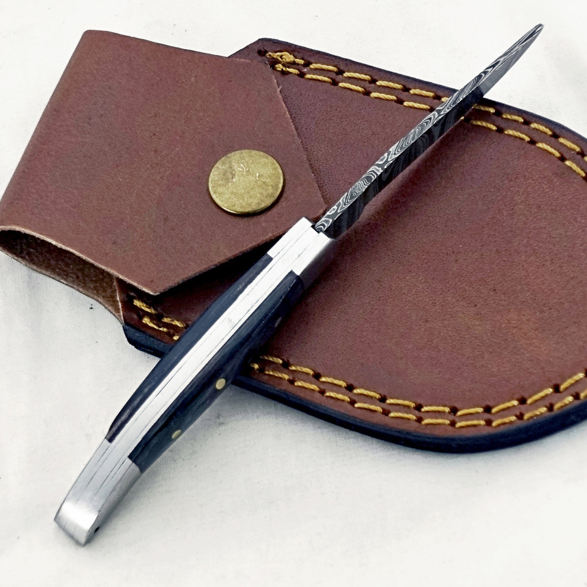 Blackwood Slim - Folding Pocket Knife - Damascus Steel