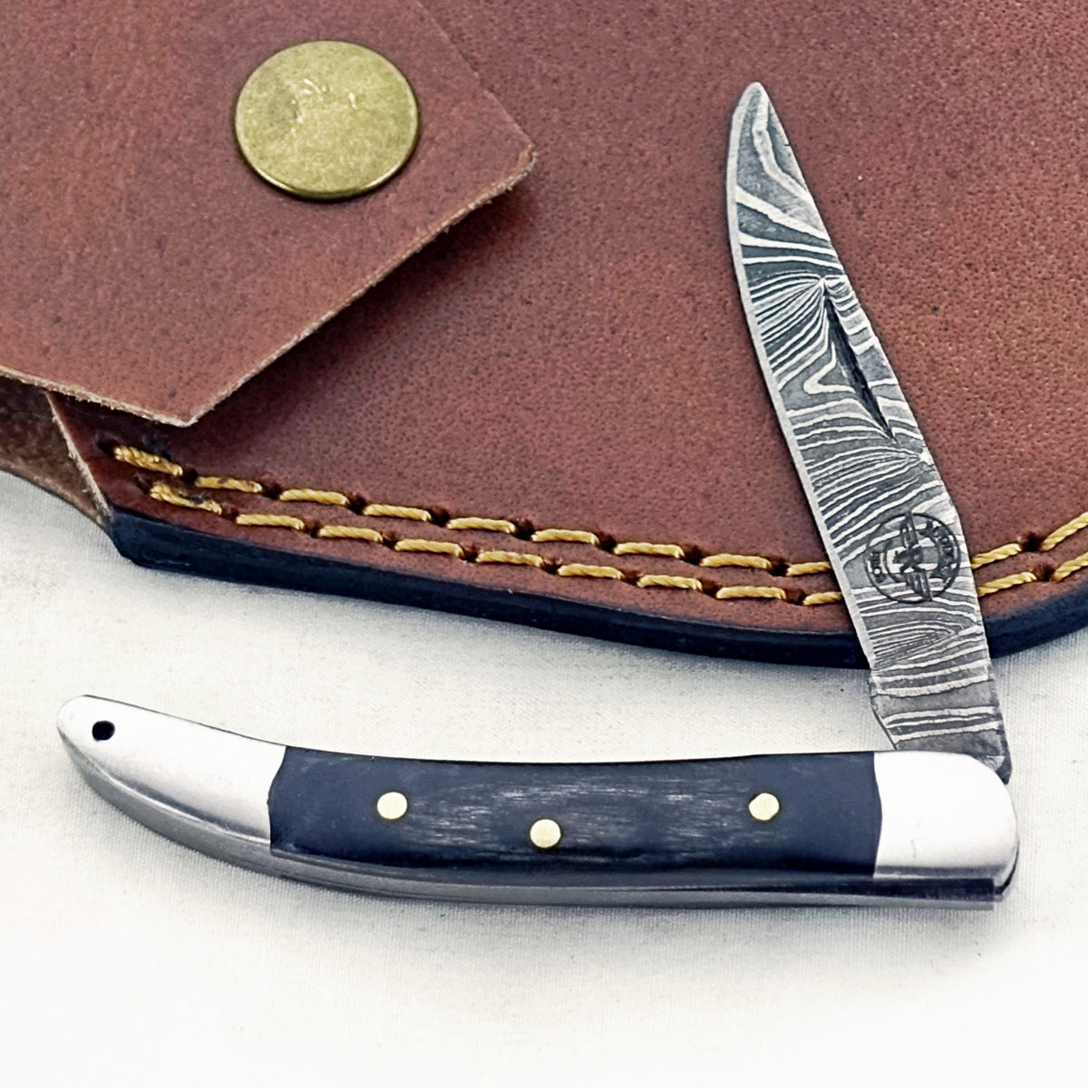 Blackwood Slim - Folding Pocket Knife - Damascus Steel