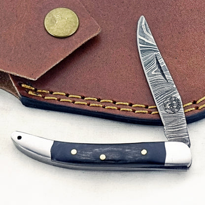 Blackwood Slim - Folding Pocket Knife - Damascus Steel