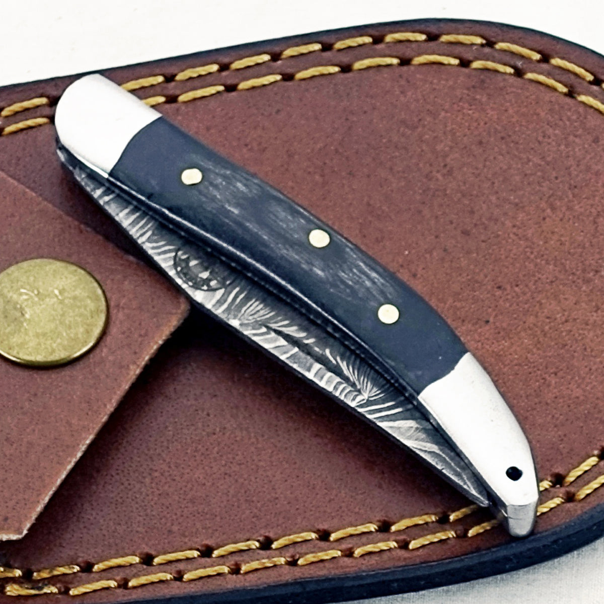 Blackwood Slim - Folding Pocket Knife - Damascus Steel