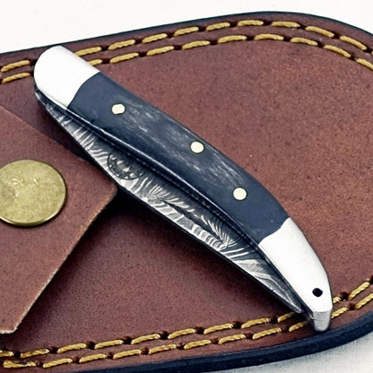 Blackwood Slim - Folding Pocket Knife - Damascus Steel