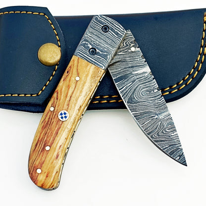 Kentucky Slugger Folding Knife - Damascus Steel