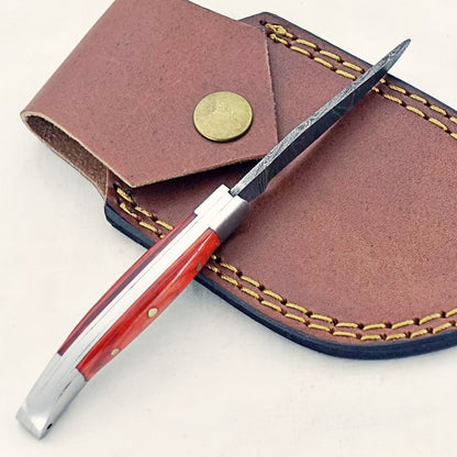 Burnt Slim - Folding Pocket Knife - Damascus Steel