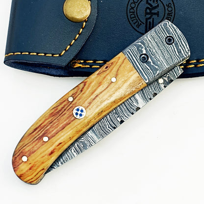 Kentucky Slugger Folding Knife - Damascus Steel
