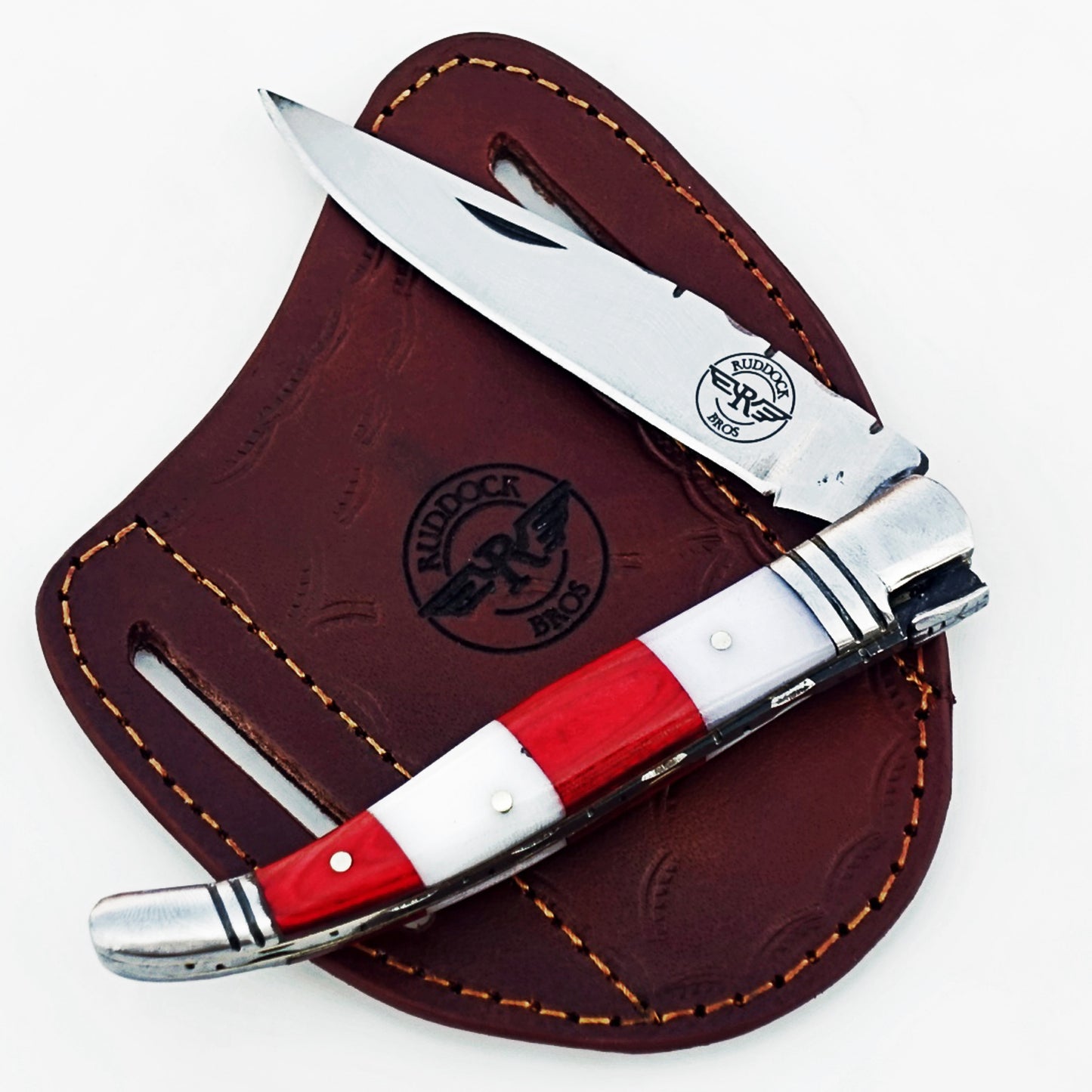 Monsignor Rugby Red Stripe Folding Knife - Stainless Steel