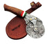 Damascus Steel Pizza Cutter with hardwood handle by Ruddock Bros Pizza cutter  unique pizza cutter custom pizza cutter artisan pizza cutter pizza ax pizza axe ulu
