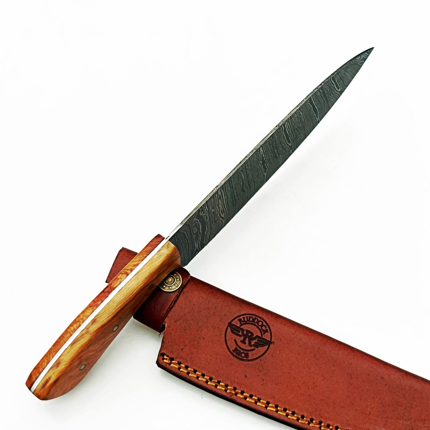 Olivewood Chef Knife - Damascus Steel - 12"