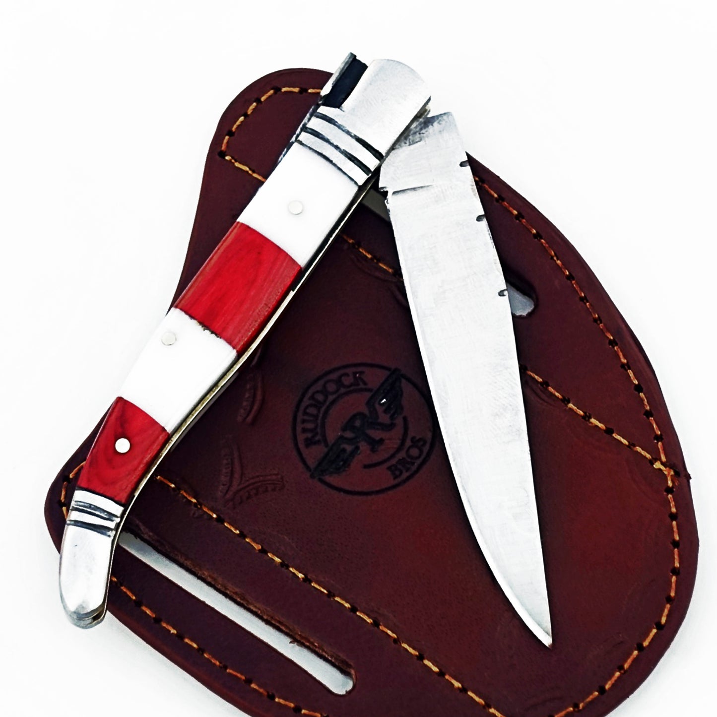 Monsignor Rugby Red Stripe Folding Knife - Stainless Steel