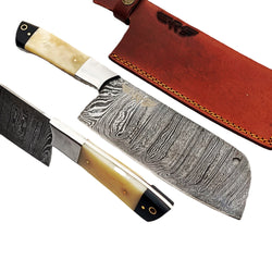 Bone & Steel 8" Cleaver - Damascus Steel