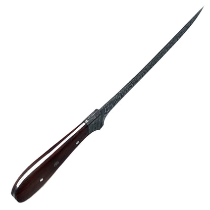 Walnut Fillet Knife - 7" Blade - Damascus Steel