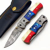 EDC Folding Knife Damascus – Premium Sharp Pocket Blade