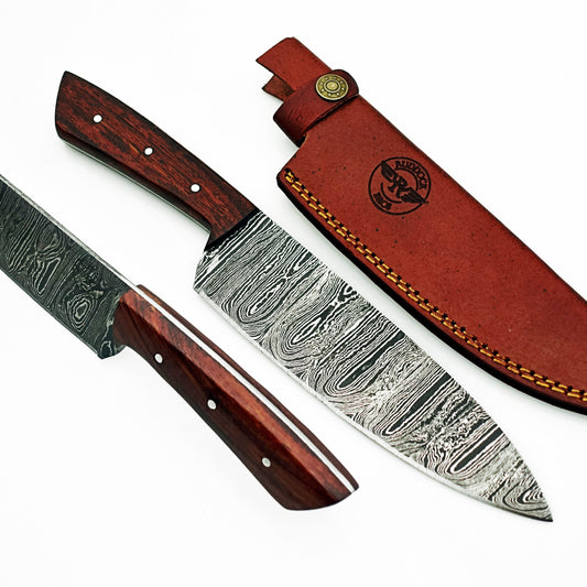 Rosewood Chef Knife - Damascus Steel - 12"